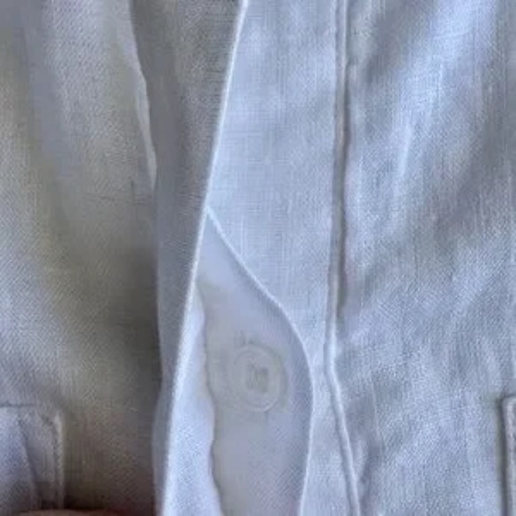 Chico’s Sleeveless Linen High-Low Tunic White | Button Down Top Size 0 - Picture 7 of 15